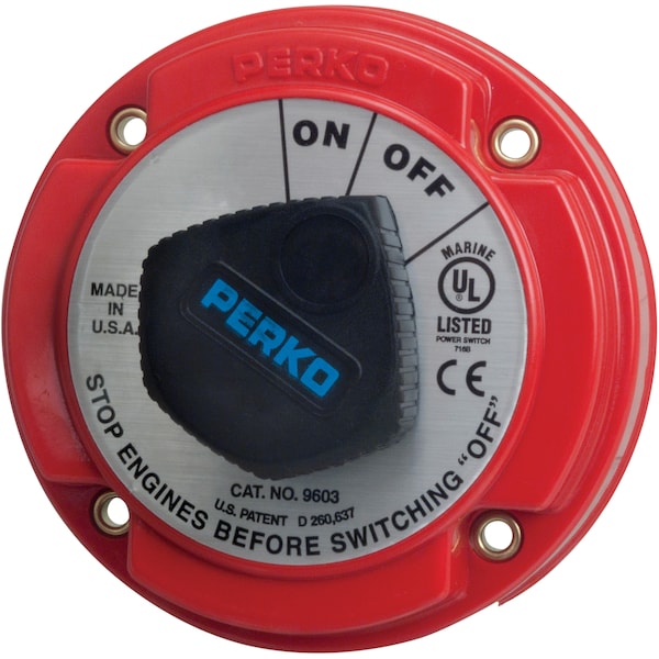 Perko 9603DP Medium Duty Main Battery Disconnect Switch with Alternator Field Disconnect